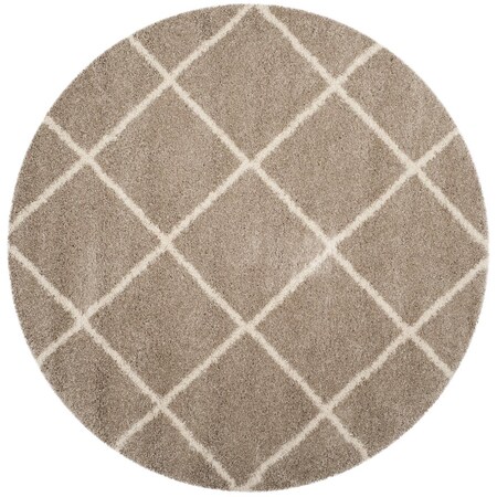 Safavieh 5 x 5 ft. Hudson Shag Power Loomed Round Area Rug; Beige & Ivory SGH281S-5R